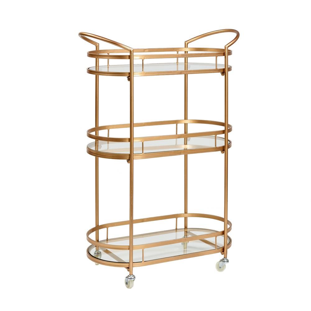 Old Dutch International 26¾ in. x 12½ in. x 37⅜ in. "Westwood" Gold Bar/Serving Cart-617GG - ... | The Home Depot