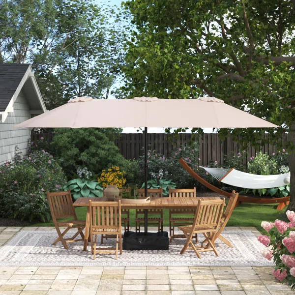 Nyasia 15' x 9' Rectangular Market Umbrella | Wayfair Professional