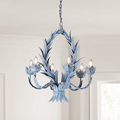 Birdie 6 Light Chandelier Handmade Iron Botanical Light Fixture | Ballard Designs, Inc.