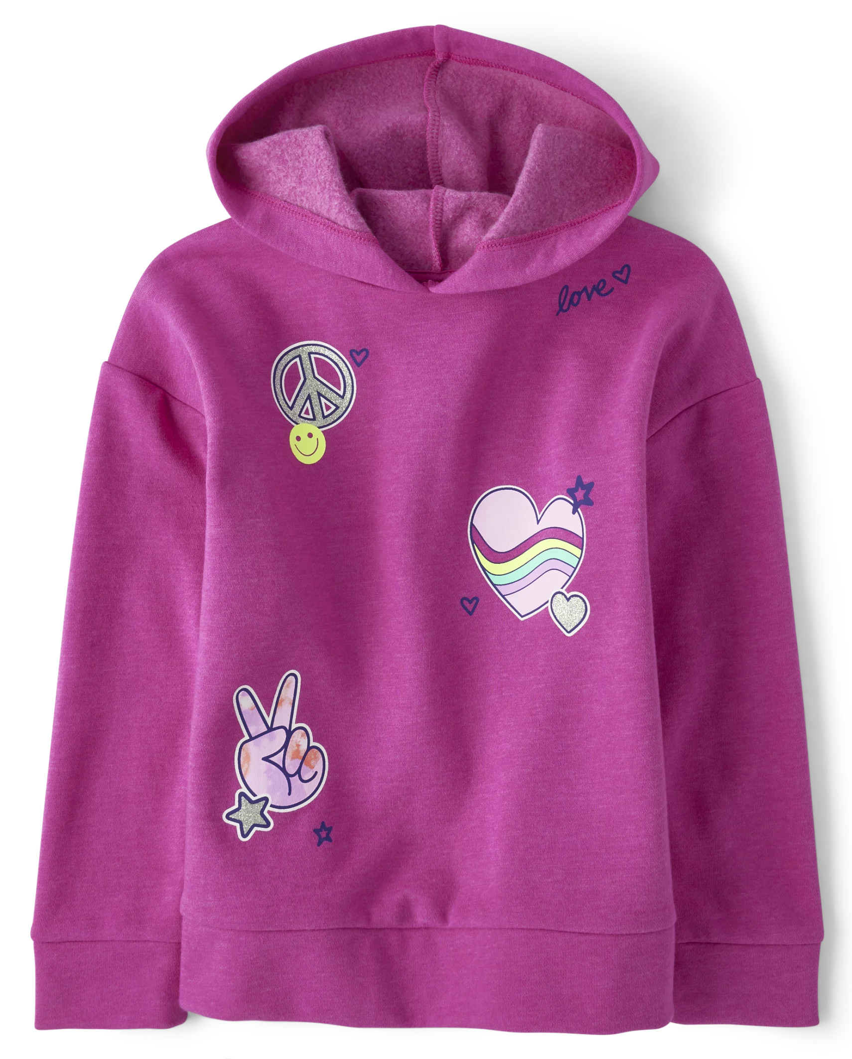 Girls Graphic Fleece Hoodie - vibrant orchid | The Children's Place