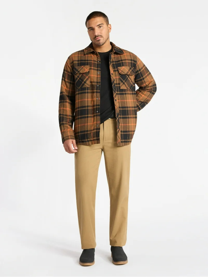 George Men's Shirt Jacket with Long Sleeves, High Pile Fleece Lining, Sizes S-3XL | Walmart (US)