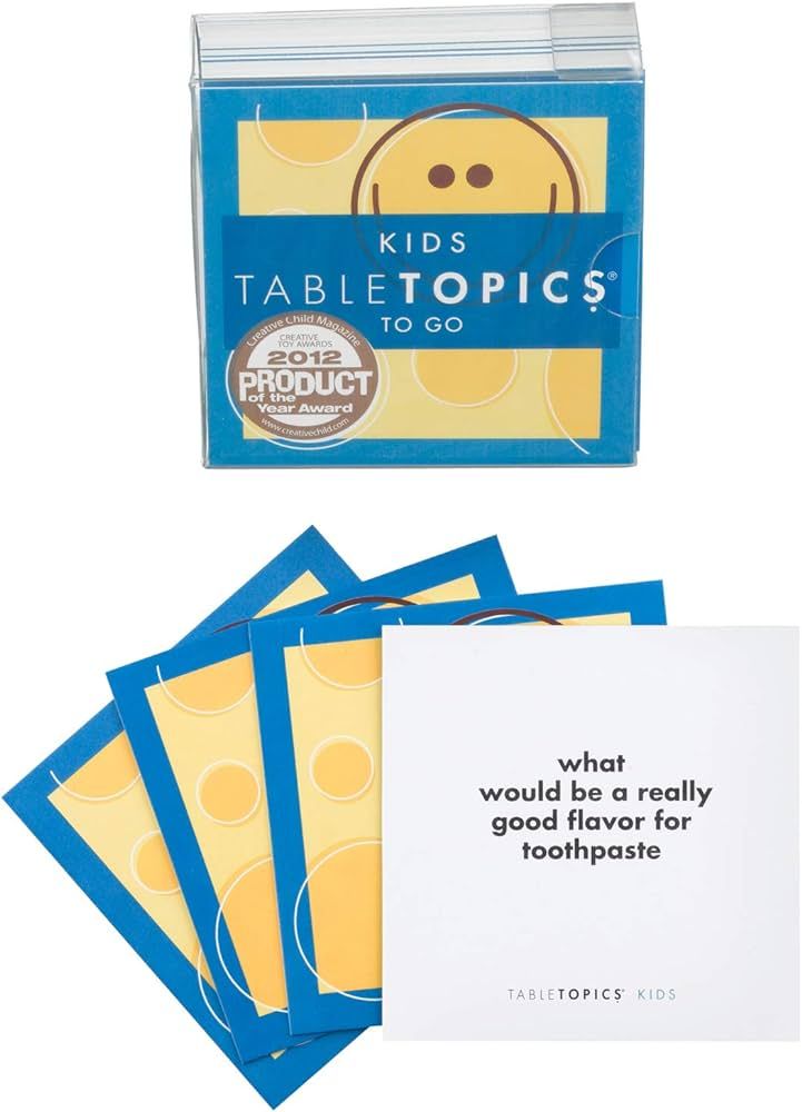 Table Topics TO GO Kids - 40 Conversation Cards for Kids, Family Game Night, Family Dinner, Road ... | Amazon (US)