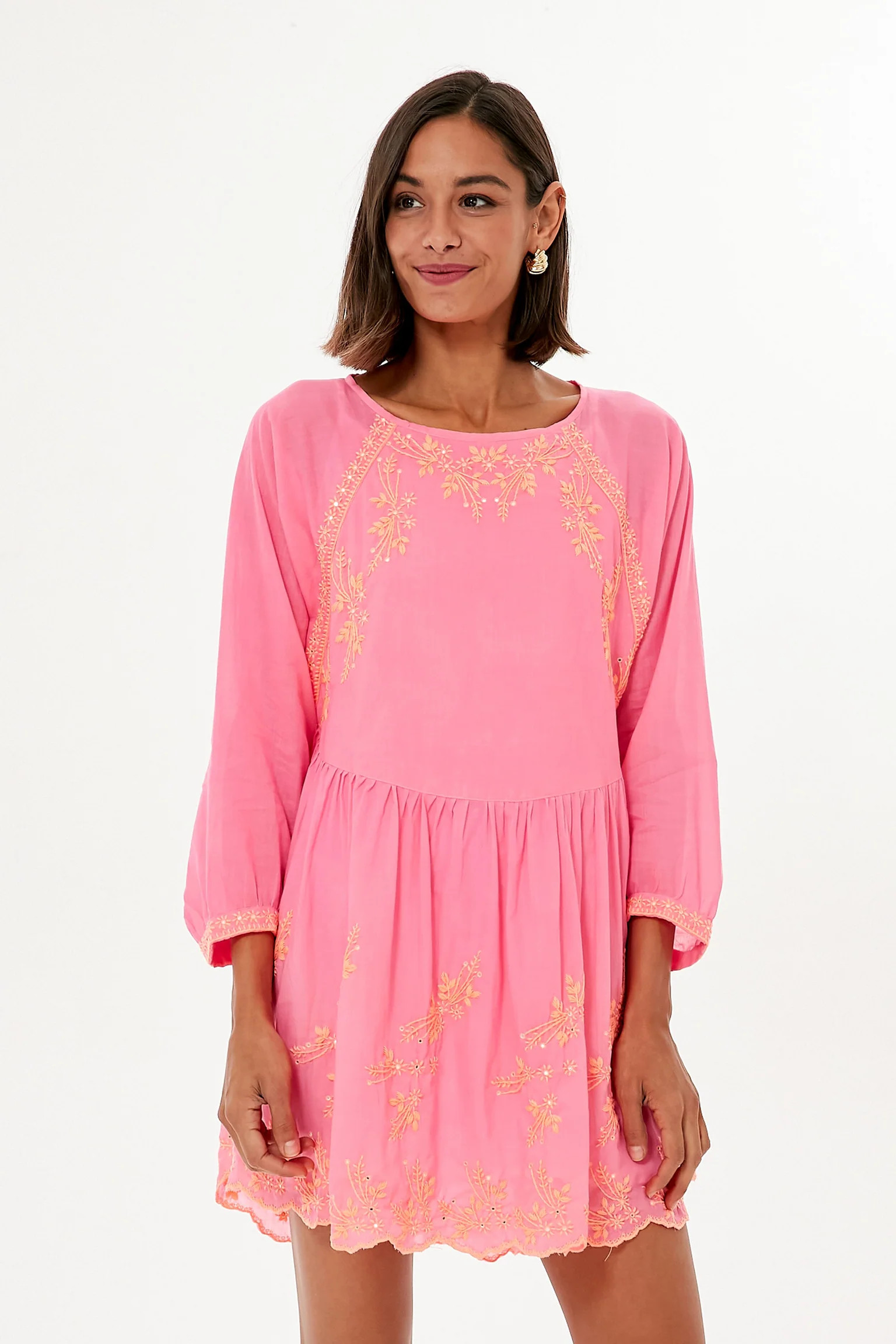 Sugar Pink and Neon Peach Batwing Dress | Tuckernuck (US)
