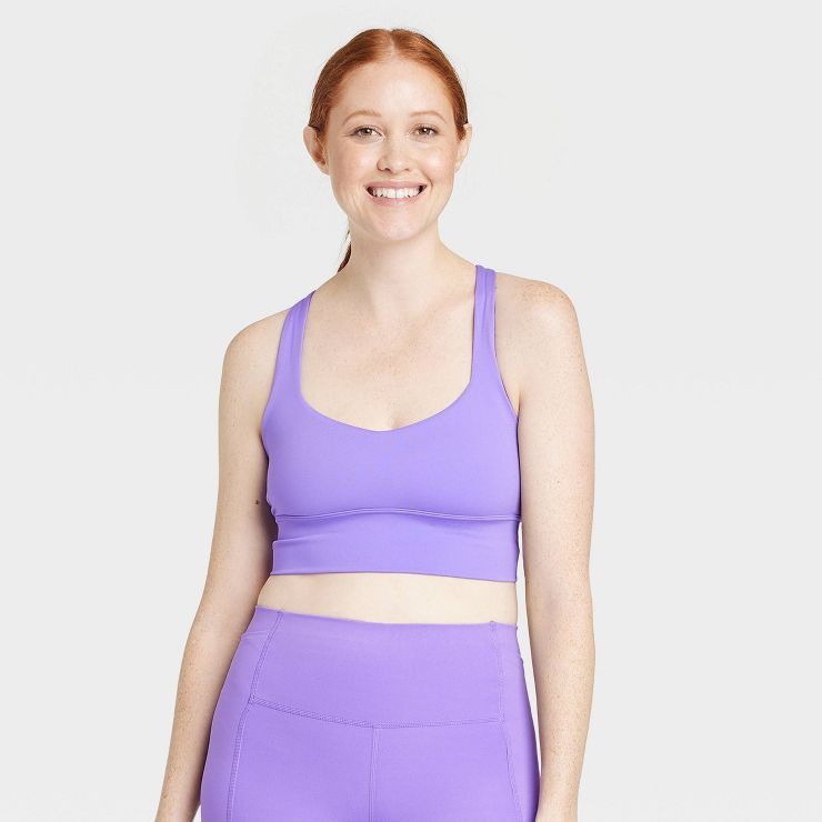Women's Light Support Strappy Longline Sports Bra - All in Motion™ | Target