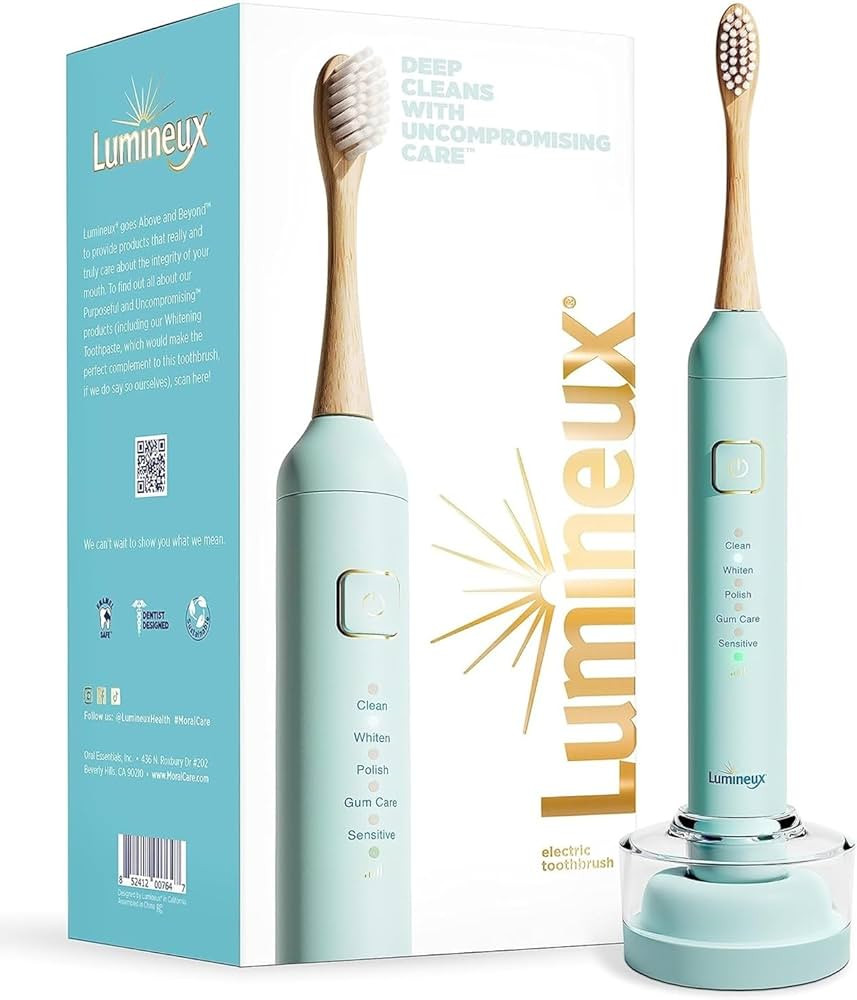 Lumineux Teeth Whitening Sonic Bamboo Electric Toothbrush for Adults - Includes 2 Soft Bristle Re... | Amazon (US)