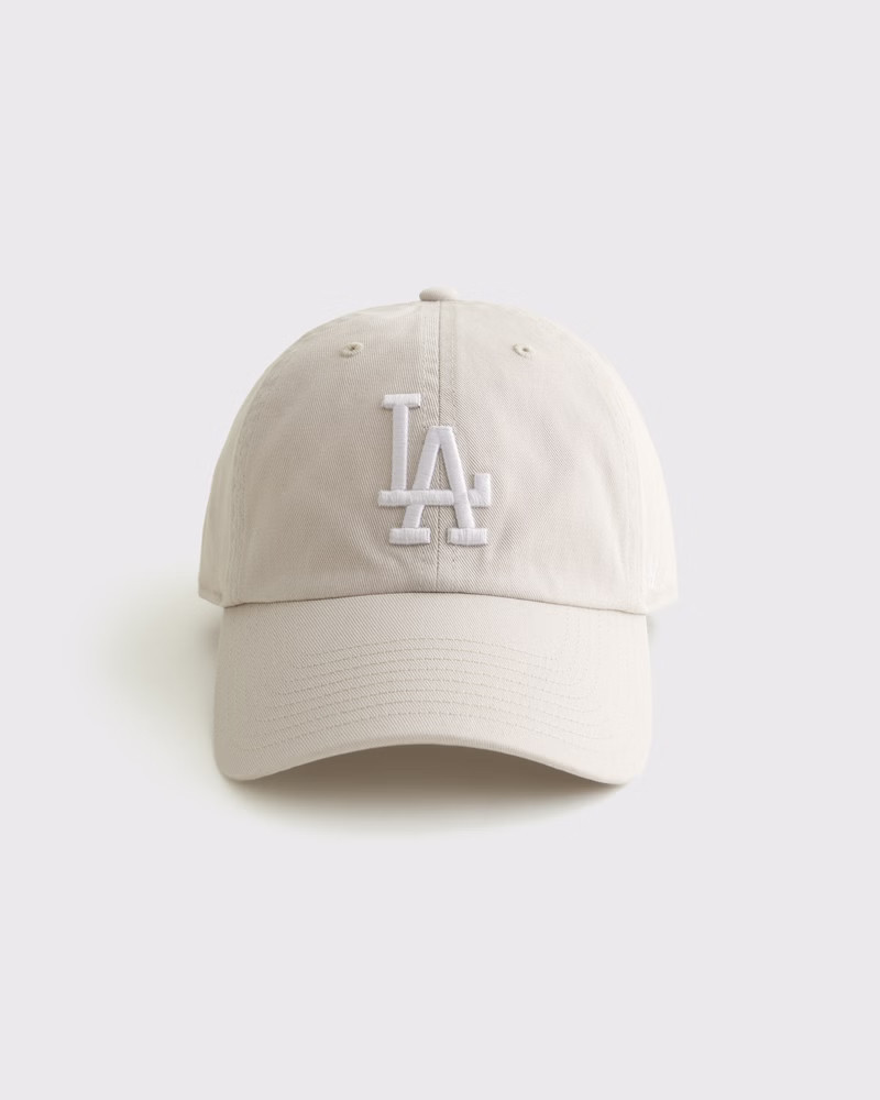 Abercrombie & Fitch Men's Los Angeles Dodgers '47 Clean-Up Hat in Beige - Size 1 SIZE | Abercrombie & Fitch (US)