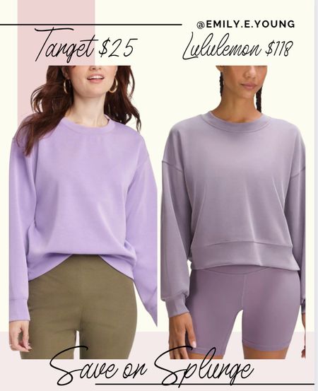Lululemon, Target, sweatshirt, fall style, fall outfit, save or splurge 

#LTKSeasonal #LTKstyletip #LTKover40
