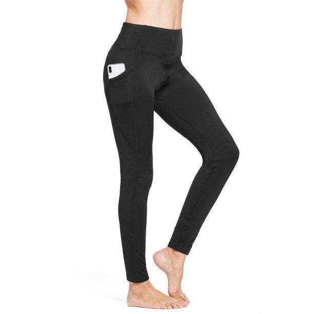 BALEAF Women's Fleece Lined Leggings Winter Yoga Leggings Thermal High Waisted Pocketed Pants Bla... | Walmart (US)