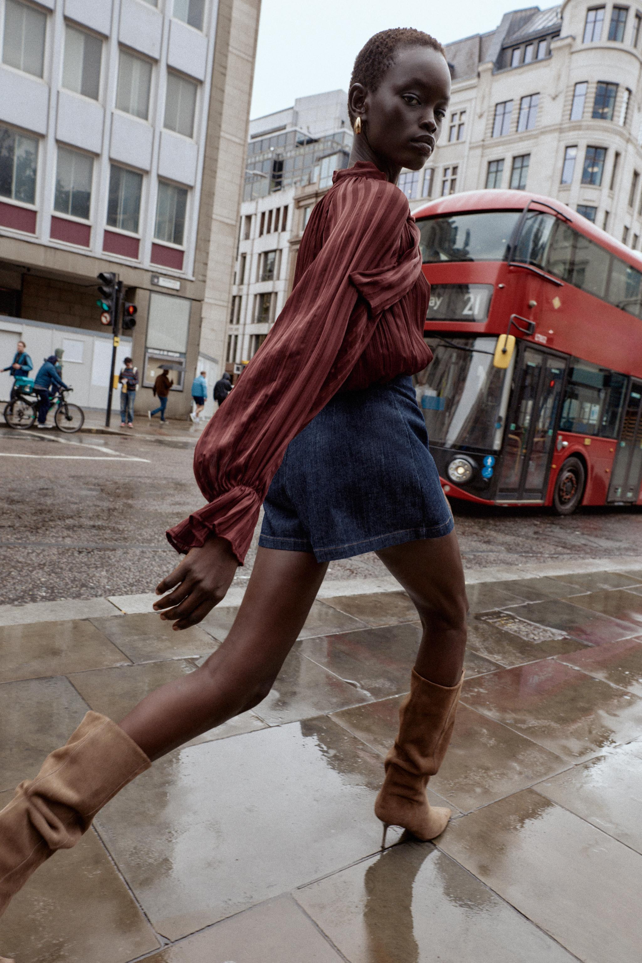 STRIPED BLOUSE WITH BOW | Zara UK