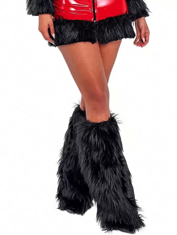Faux Fur Fuzzy Leg Warmers For Women Girls Fleece Boot Cuff Cover Covers Christmas Cosplay Party ... | SHEIN