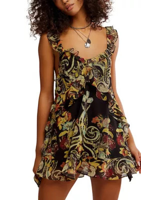 Free People Women's Bali Floral Mini Dress, Black, Medium | Belk
