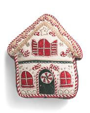 16X17 Gingerbread House Pillow, Cotton/Polyester/Wool | TJ Maxx