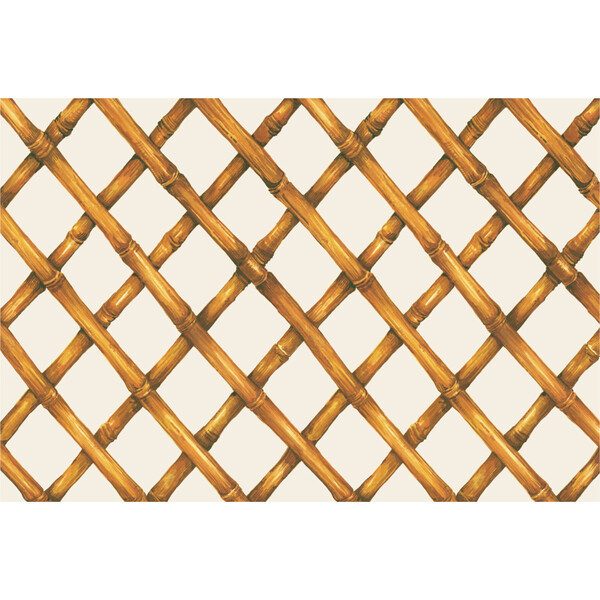 Bamboo Lattice Placemat, Brown And White | Maisonette