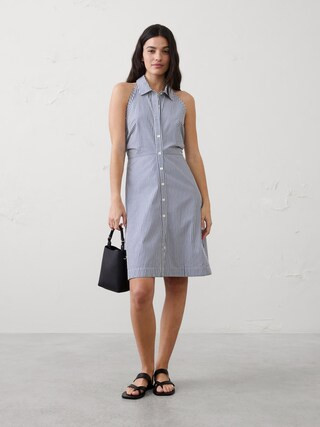 Shirred-Waist Above-Knee Dress | Banana Republic Factory