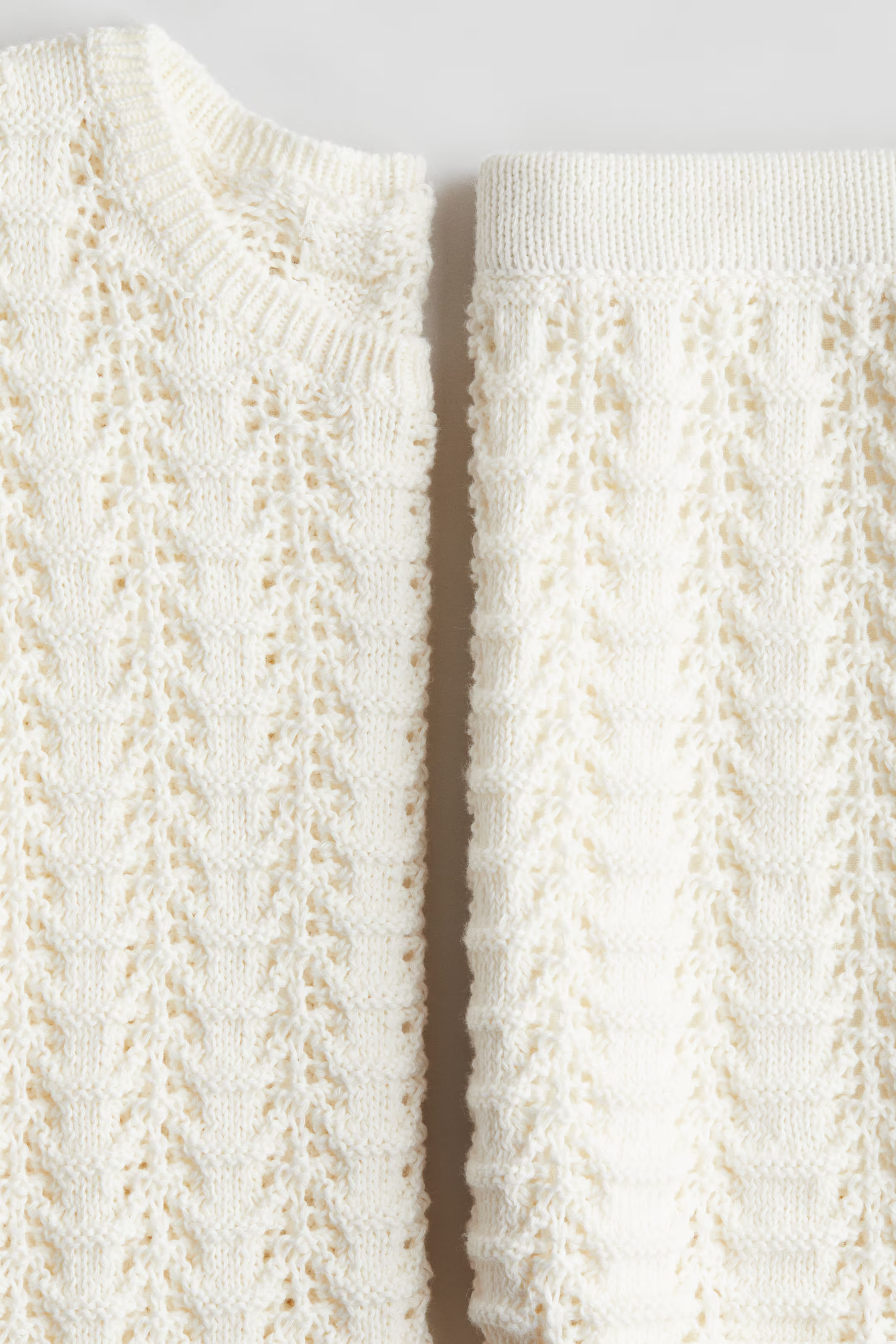 2-piece Pointelle-Knit Set - Cream - Kids | H&M US | H&M (US + CA)