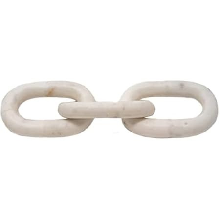 White Marble Chain Link Decor for Coffee Table or Shelf | Heavyweight Authentic Marble Stone | Ru... | Amazon (US)