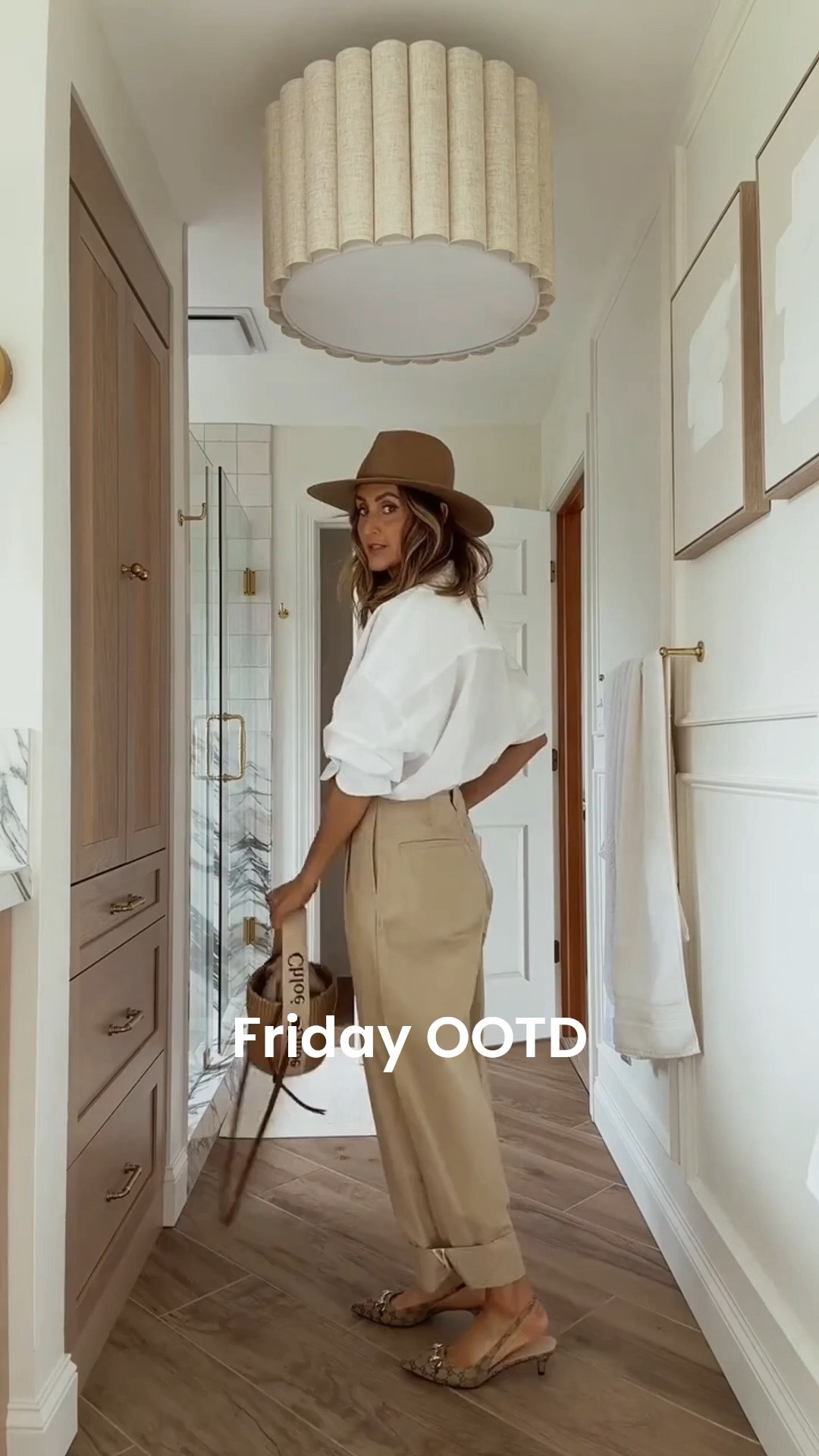 Friday OOTD 🤍🤎 love this look so much I thought it needed a place on the feed! Comment FRIDAY and I’ll send you links ✨ 

Zara pants and mother button up fit oversized and I love the menswear vibe, added a straw hat bc why not?! Love the safari inspired vibe here! Thoughts??

#LTKootd #LTKgrwm #LTKSeasonal