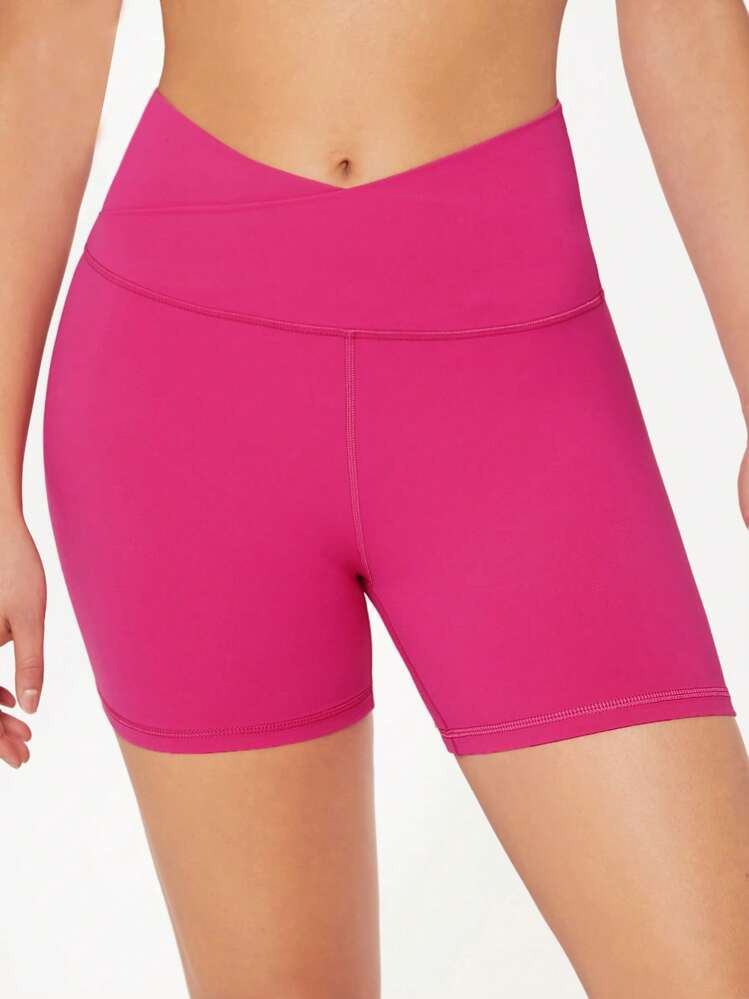 GLOWMODE 4.3" FeatherFit™ Crossover Cutie Biker Shorts Low Impact Cycling Running Gym Workout | SHEIN