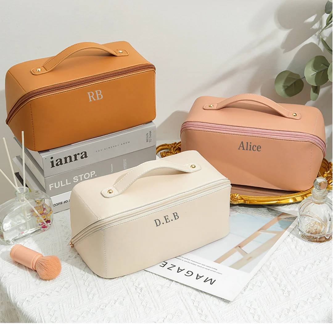 Personalised cosmetic bag with small monogram | custom makeup bag | personalized gift for her | p... | Etsy (US)