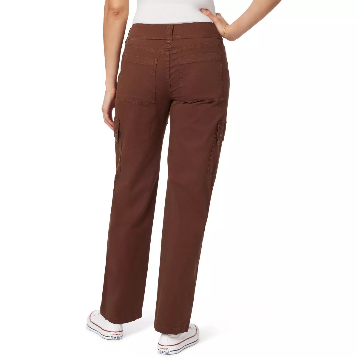 WallFlower Women's Luscious Curvy Twill Relaxed Cargo Straight Mid Rise Insta Stretch Juniors Pan... | Target