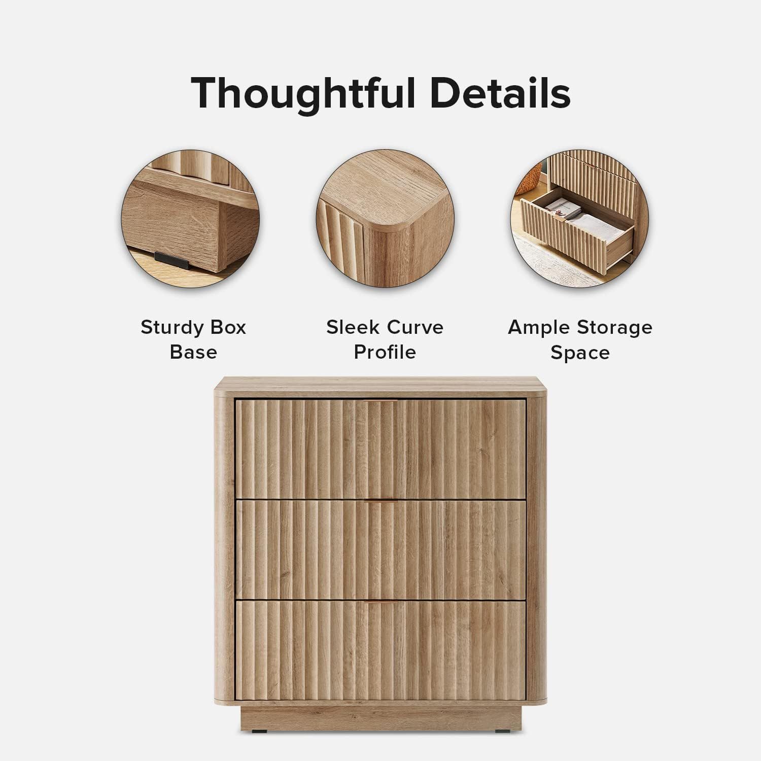 Mopio Brooklyn Mid-Century Modern Dresser/Credenza, Waveform Panel with Sleek Curved Profile with... | Amazon (US)