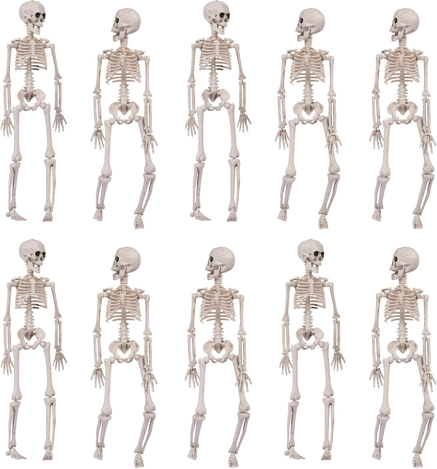Decorlife 10PCS Skeleton Halloween Decoration, 16" Posable Skeletons with Movable Joints, Hanging... | Amazon (US)