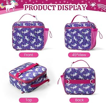 MEXS Kids Lunch Bag, Insulated Lunch Box Girls Boys, Durable Lunch Tote(adjustable) with Water Bo... | Amazon (US)