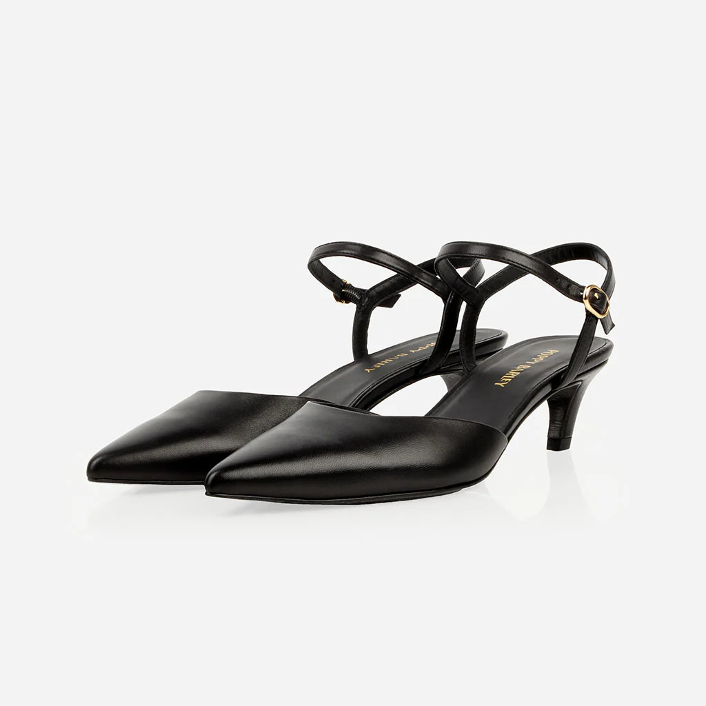 The Claire Kitten Heel Black | Poppy Barley