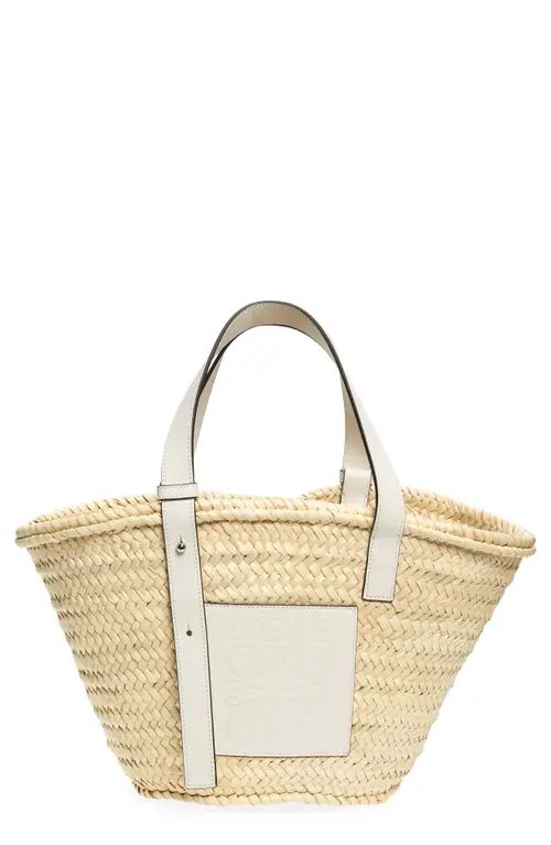 Loewe x Paula's Ibiza Palm Leaf Basket Bag in Natural/White at Nordstrom | Nordstrom