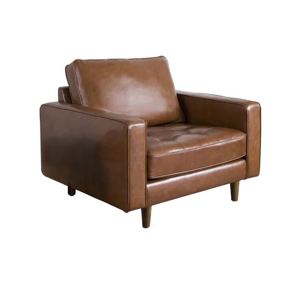 Caffrey 40" Wide Tufted Genuine Leather Top Grain Leather Armchair | Wayfair North America