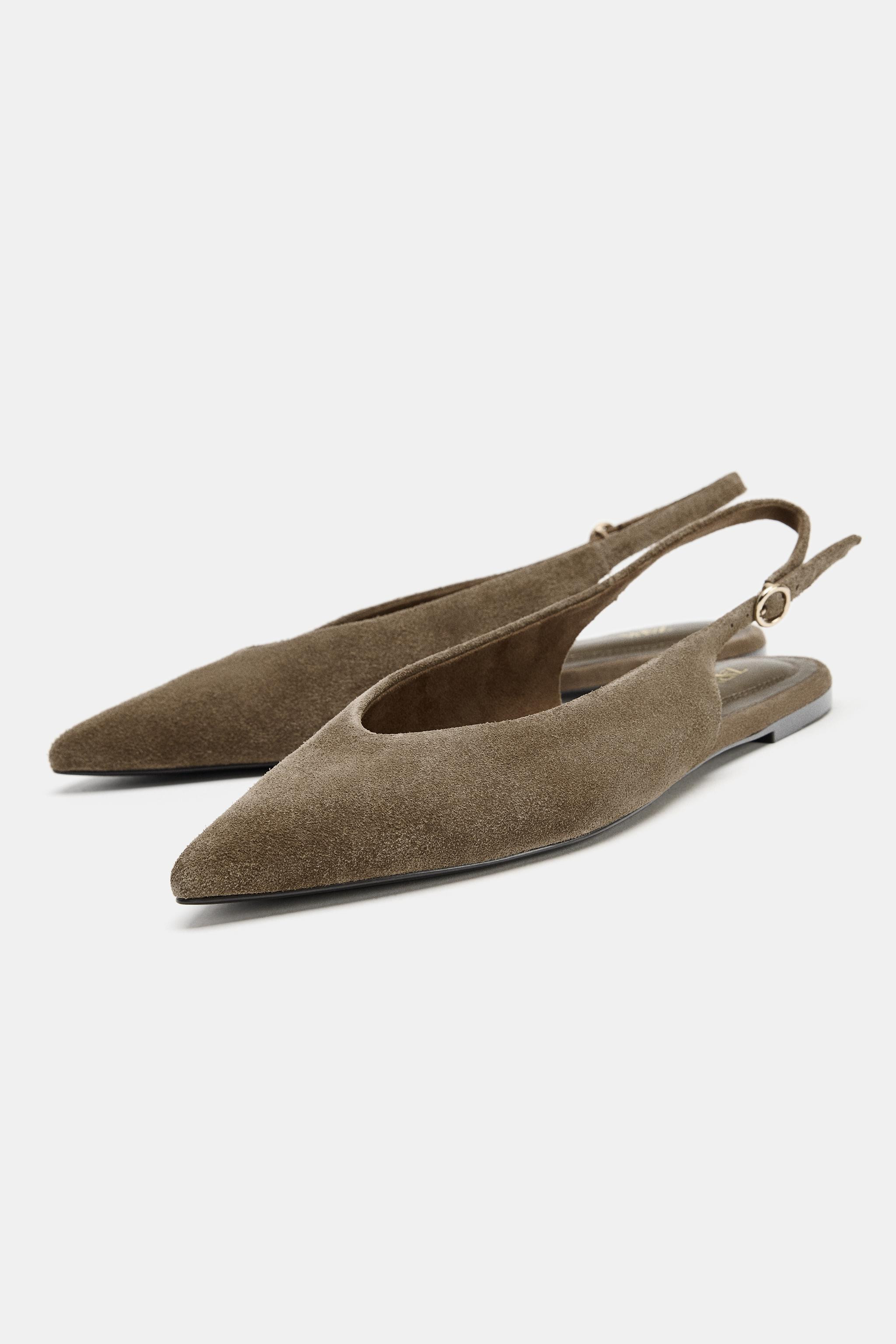 POINTED SPLIT SUEDE SHOES | Zara US