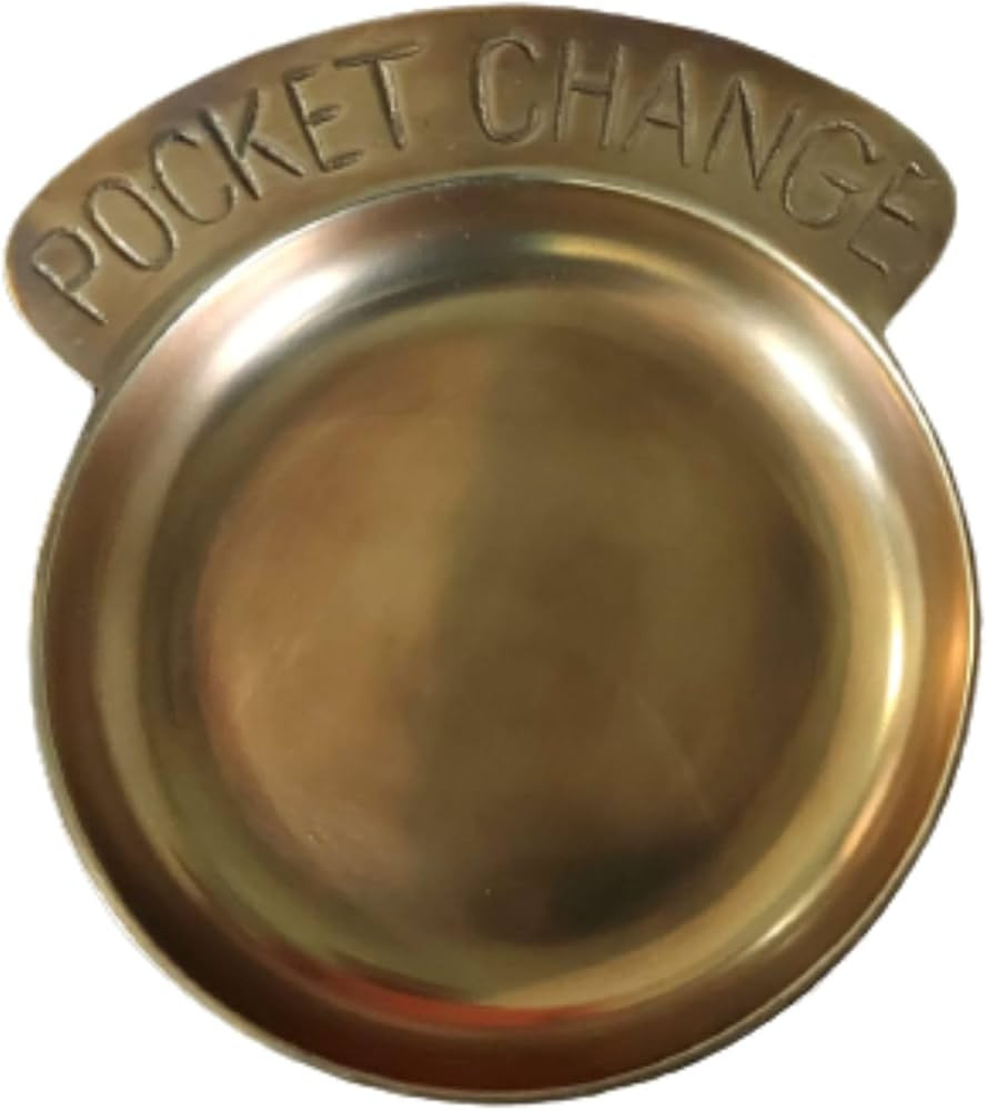 Gold Pocket Change Coin Dish Bowl Jewelry Tray Vintage Trinket Dish Antique Brass Retro Design Go... | Amazon (US)