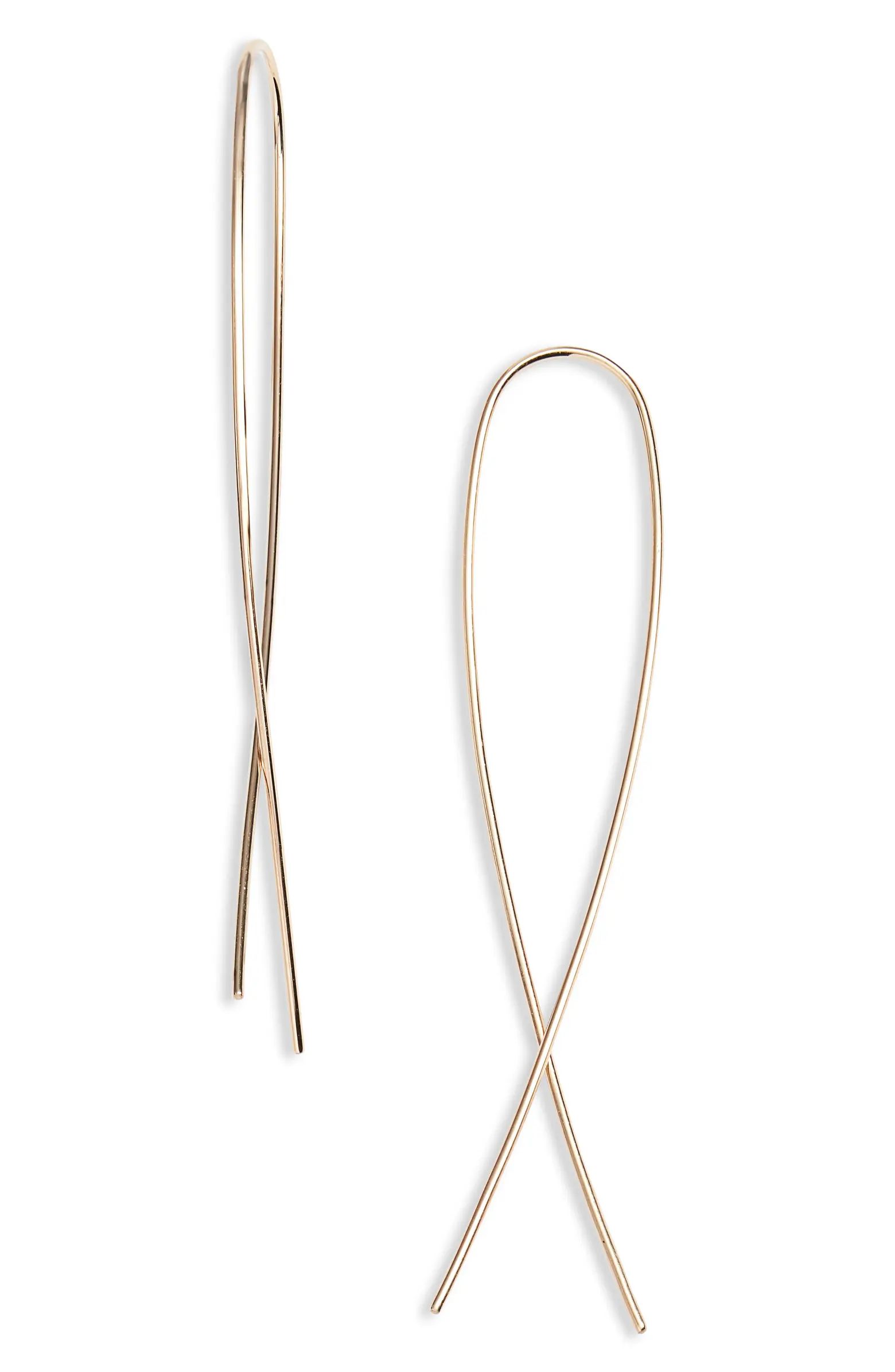 Medium Narrow Upside Down Hoop Earrings | Nordstrom Canada