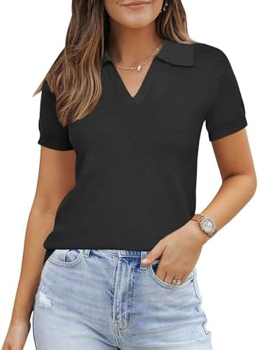 Arach&Cloz Women's Wool Blend Polo Business Casual Sweater Teacher Outfits | Amazon (US)