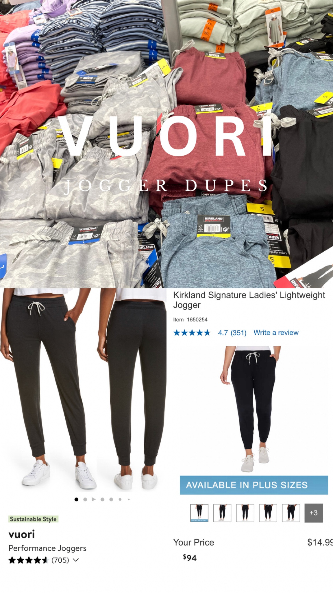 I spotted these Vuori Jogger Dupes @costco They're nearly identical a