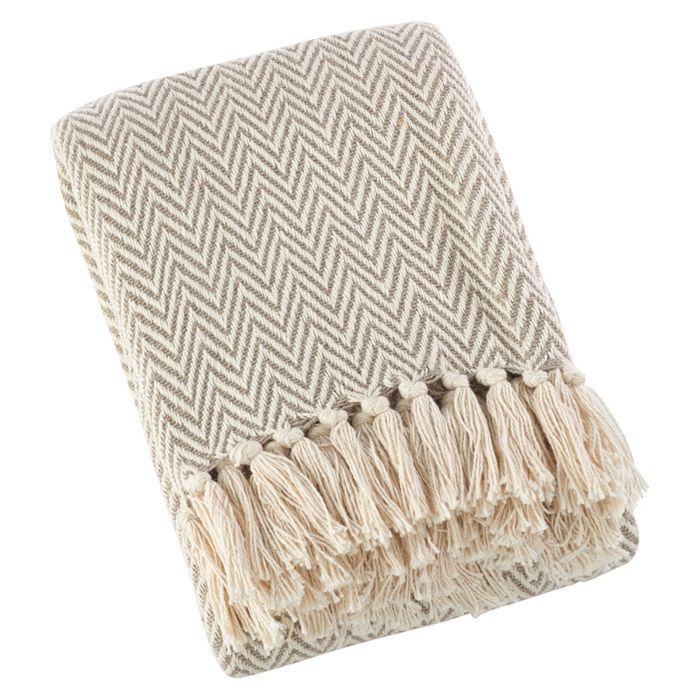 Light Brown Sevan Soft Cotton Diamond Weave Throw Blankets (50"x60") - Saro Lifestyle | Target