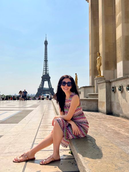 Wore a zig zag crochet dress with a tassel necklace and some gold sandals to create a comfortable look for a day around the Eiffel Tower.

#LTKeurope #LTKSeasonal #LTKstyletip