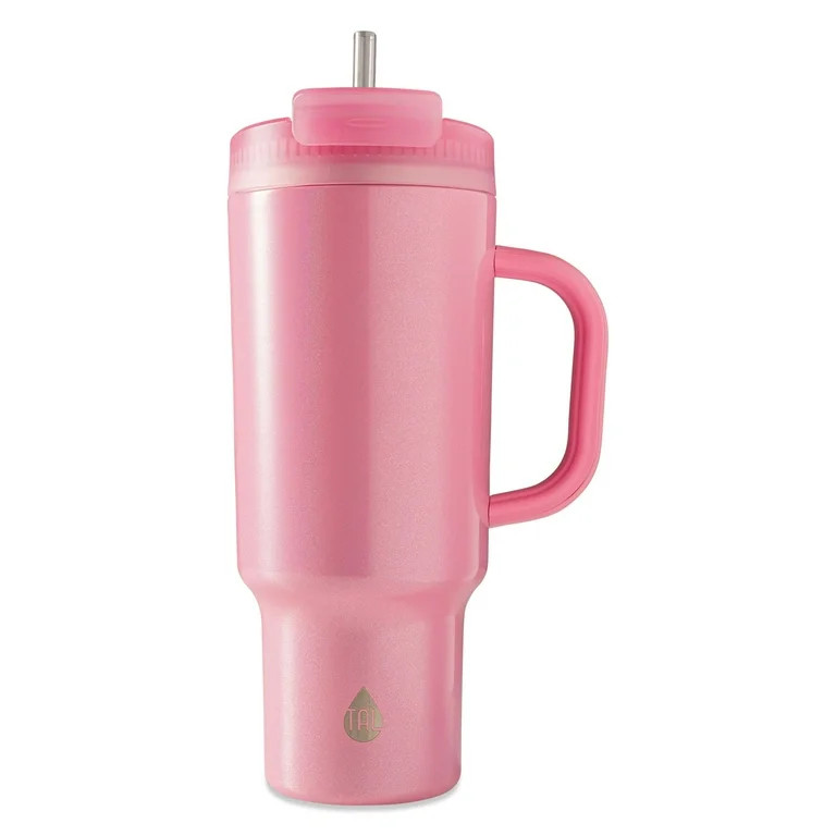 TAL Stainless Steel Hudson Tumbler with Straw 40 fl oz, Shimmering Pink | Walmart (US)