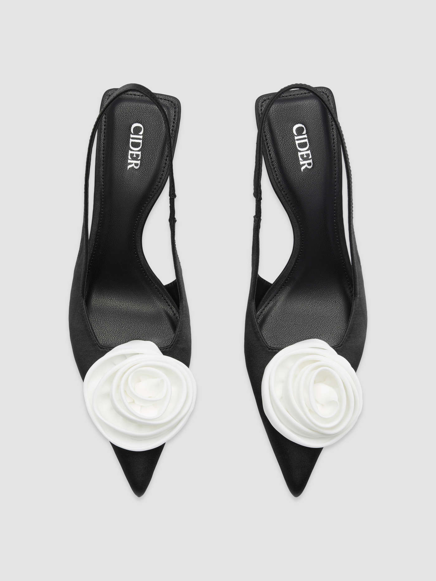 ROSE SATIN SLINGBACK HEELS For Daily Casual Date Party/Clubbing Wedding | Cider