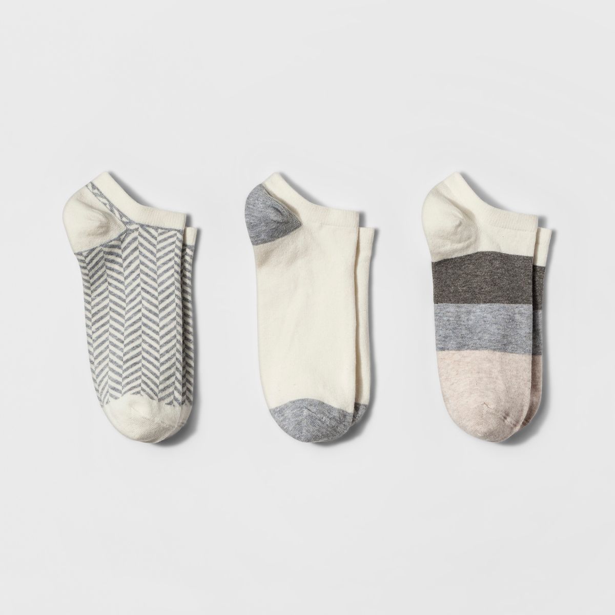 Women's Striped 3pk Low Cut Socks - A New Day™ Ivory 4-10 | Target
