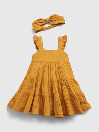 Baby Gauze Tiered Dress | Gap (US)