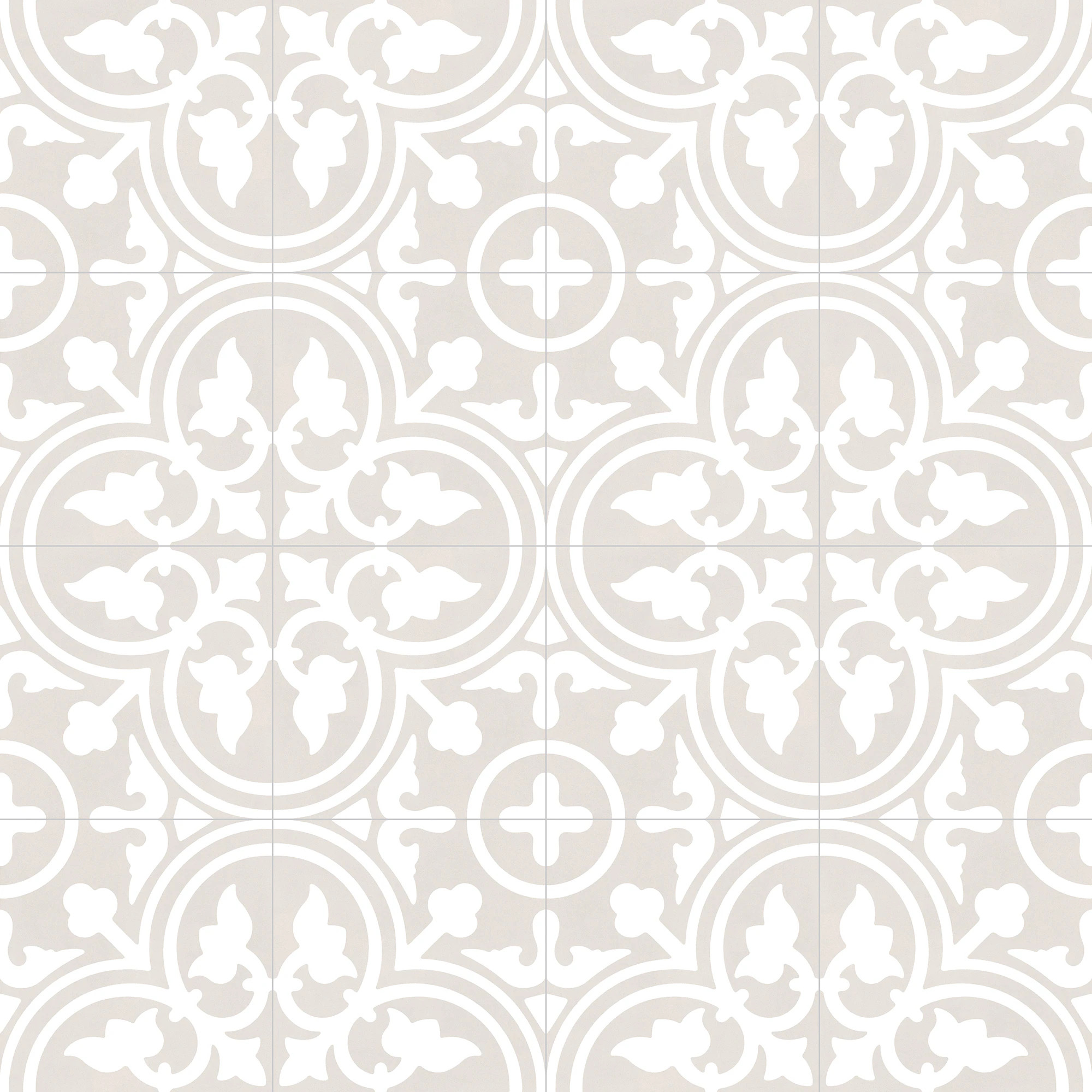 DELLA TORRE Annabelle Gray 8-in x 8-in Glazed Porcelain Encaustic Floor Tile (0.42-sq. ft/ Piece) | Lowe's
