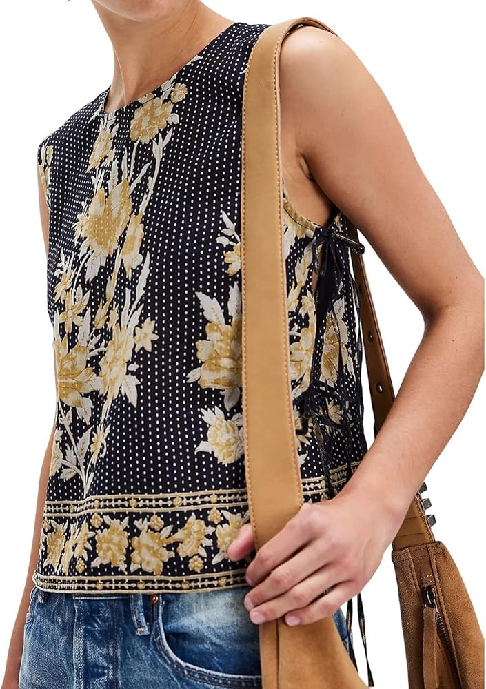 Womens Graphic Ruffle Tank Tops Y2k Going Out Sleeveless Camisole Cami Slim Fit Summer Vest Casua... | Amazon (US)