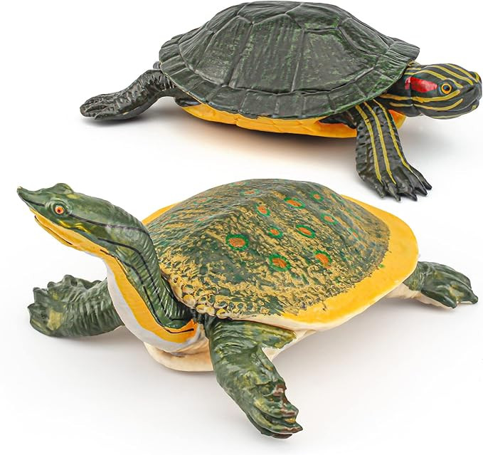 Large Turtle Toys for Kids 2PCS Realistic Plastic Red-Eared Slider Tortoises Figurine Brazilian T... | Amazon (US)