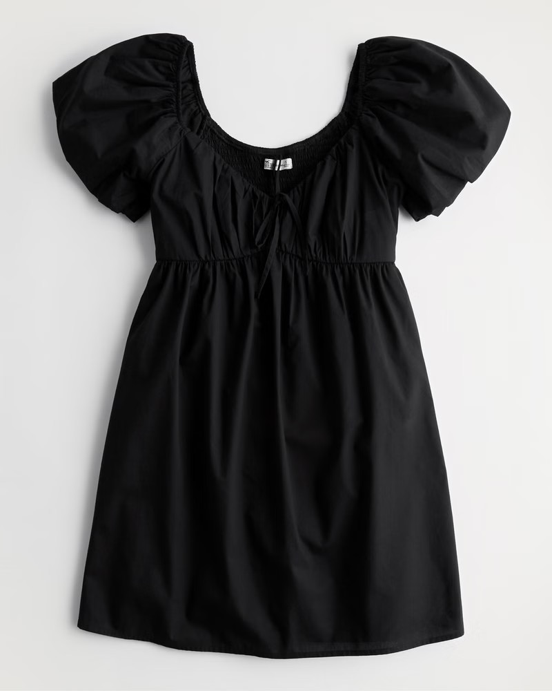 Women's Short-Sleeve Poplin Babydoll Dress | Women's Dresses & Rompers | HollisterCo.com | Hollister (UK)