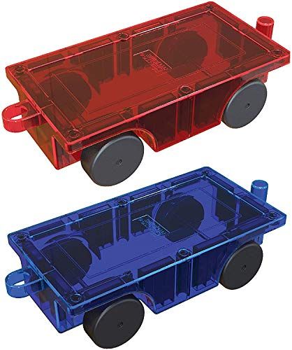 PicassoTiles 2 Piece Car Truck Construction Kit Toy Set Vehicle Educational Magnet Building Tile Mag | Amazon (US)