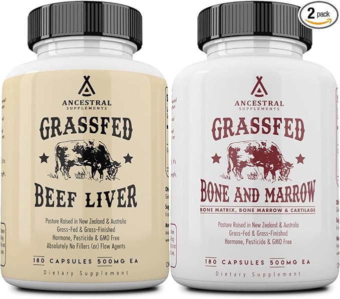 Ancestral Supplements Grass-Fed Beef Liver & Bone Marrow Capsules, 3000mg, Supports Energy, Diges... | Amazon (US)