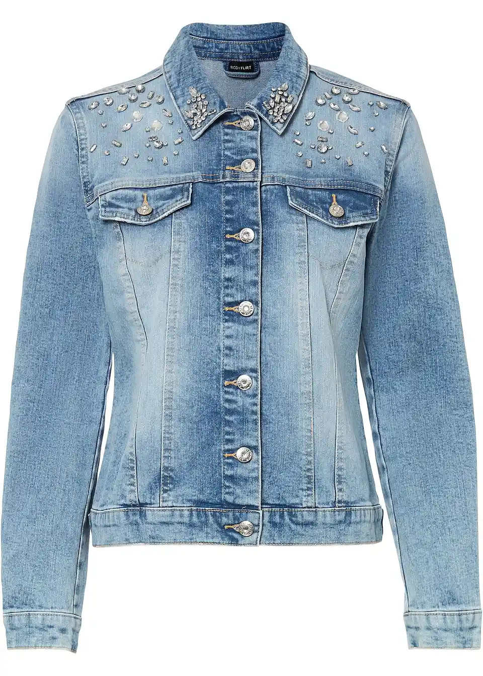 Jeansjacke mit Strass-Applikation | Bonprix DE