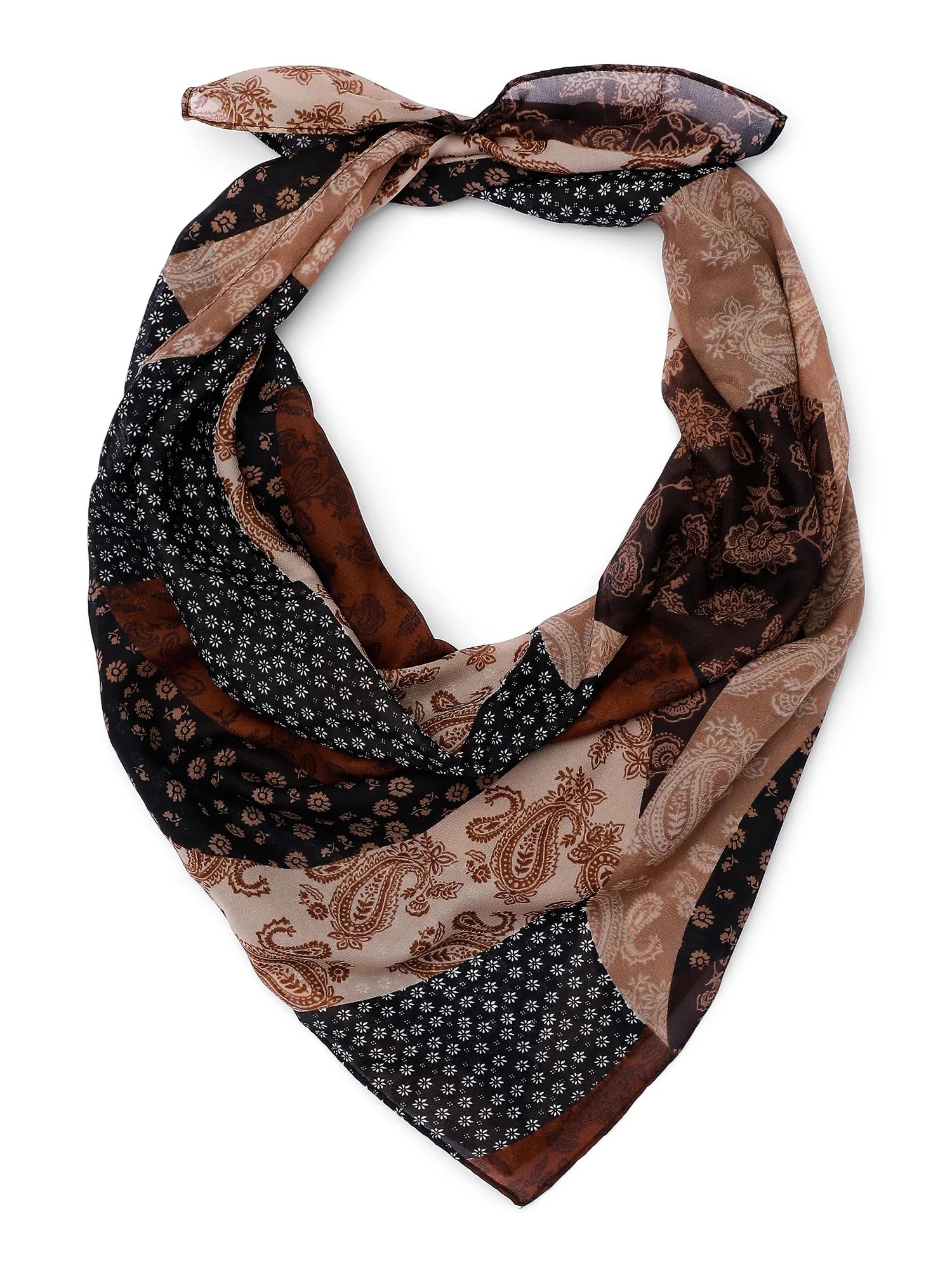 Time and Tru Women's Print Scarf, Black Multi-Color - Walmart.com | Walmart (US)