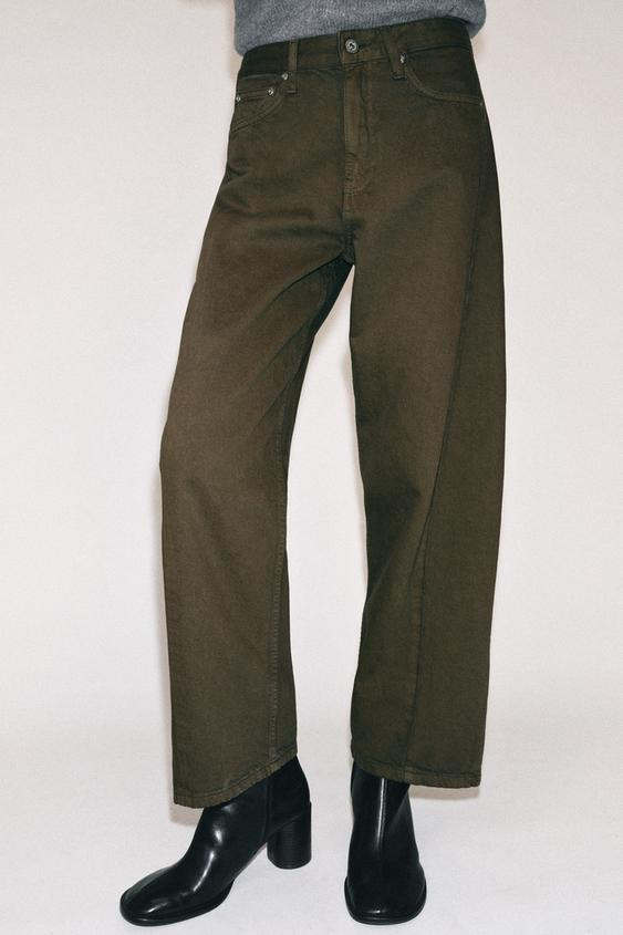 Zara - Zw Collection Mid-Rise Relaxed Ankle Jeans - Blue / Gray - 26 (Us 2) - Woman | Zara US